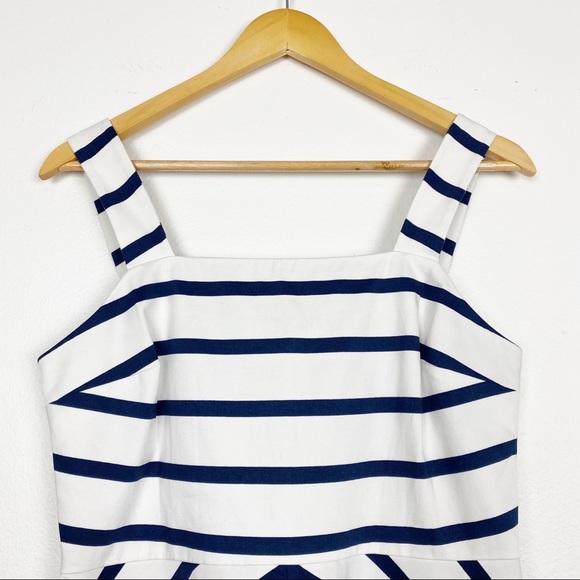 NWT Draper James A-Line Stripe Dress in Navy Stripe - Picture 6 of 13